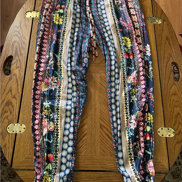JOHNNY WAS Floral Silk Joggers - Picture 2 of 16